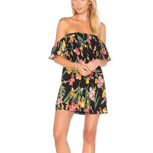 Privacy Please Floral Off-Shoulder Dress - Black and Multicolor
